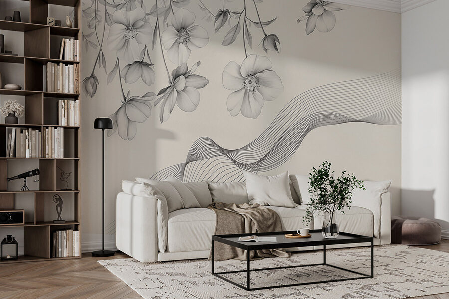 Fiori delicati dalle linee fluide