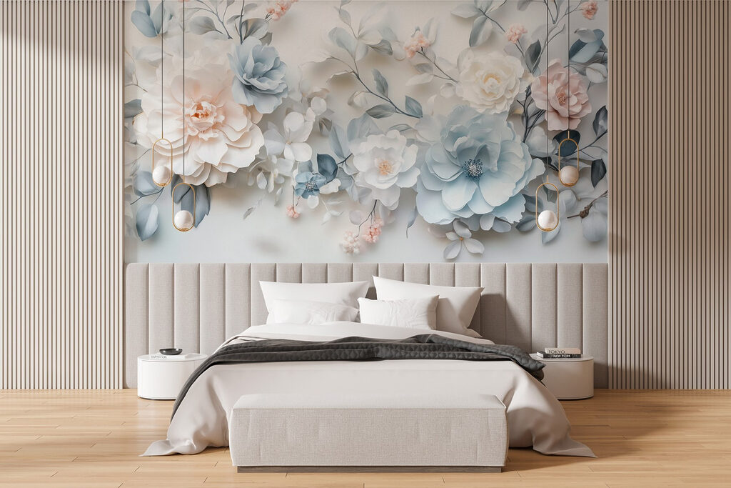 Group of flowers on a white surface Group of flowers on a white surface