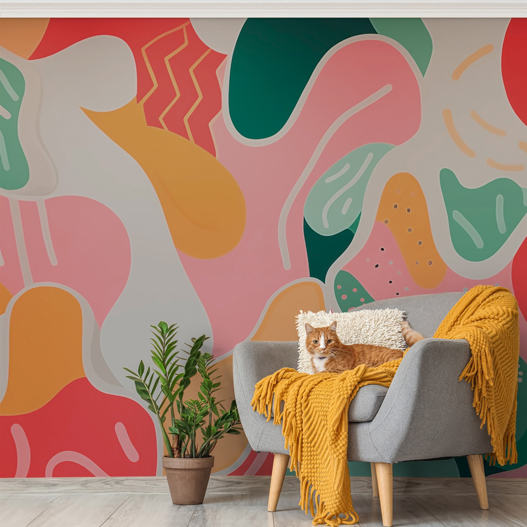 Colorful art on a wall