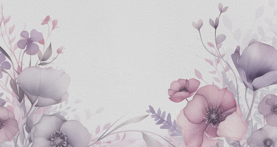 Pittura di fiori su una superficie bianca