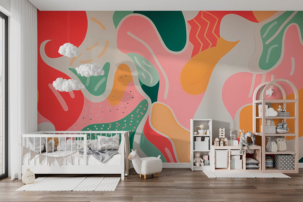 Colorful art on a wall