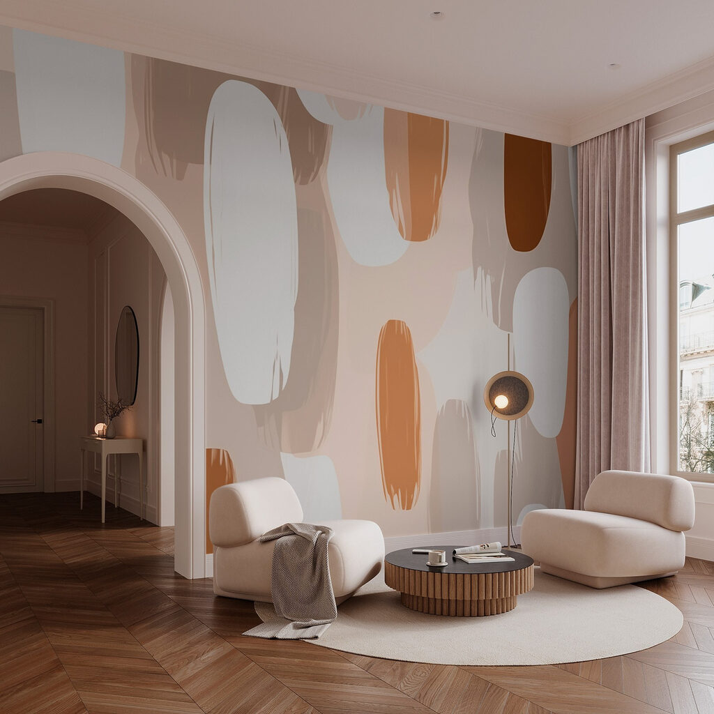 Pattern of brown and white paint