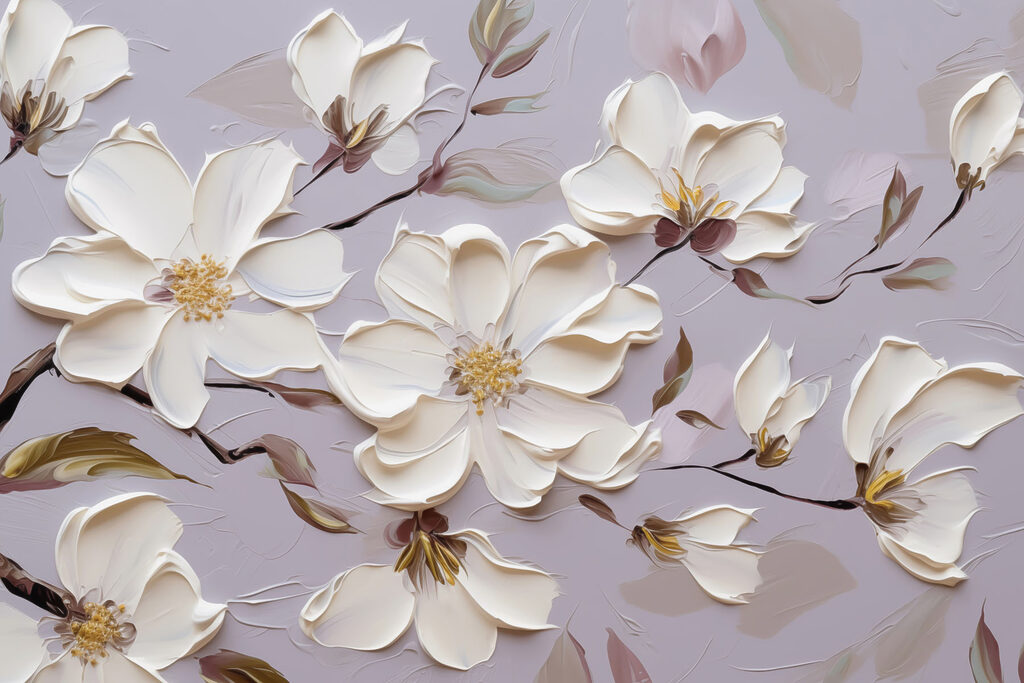 Pittura di fiori bianchi Pittura di fiori bianchi