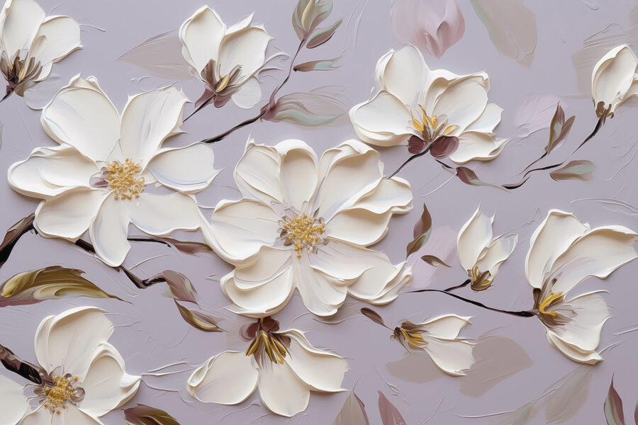Pittura di fiori bianchi