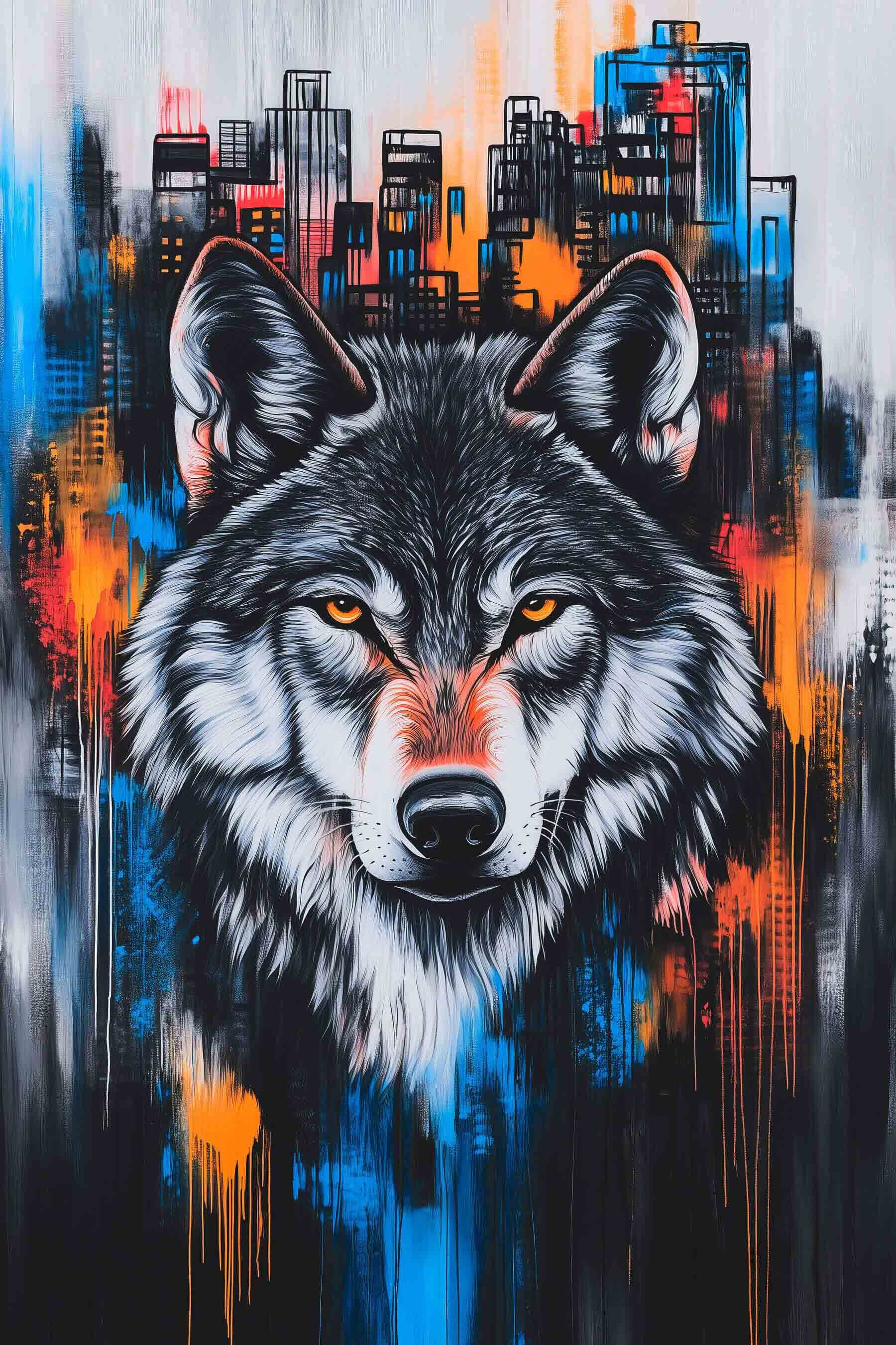 Painting of a wolf