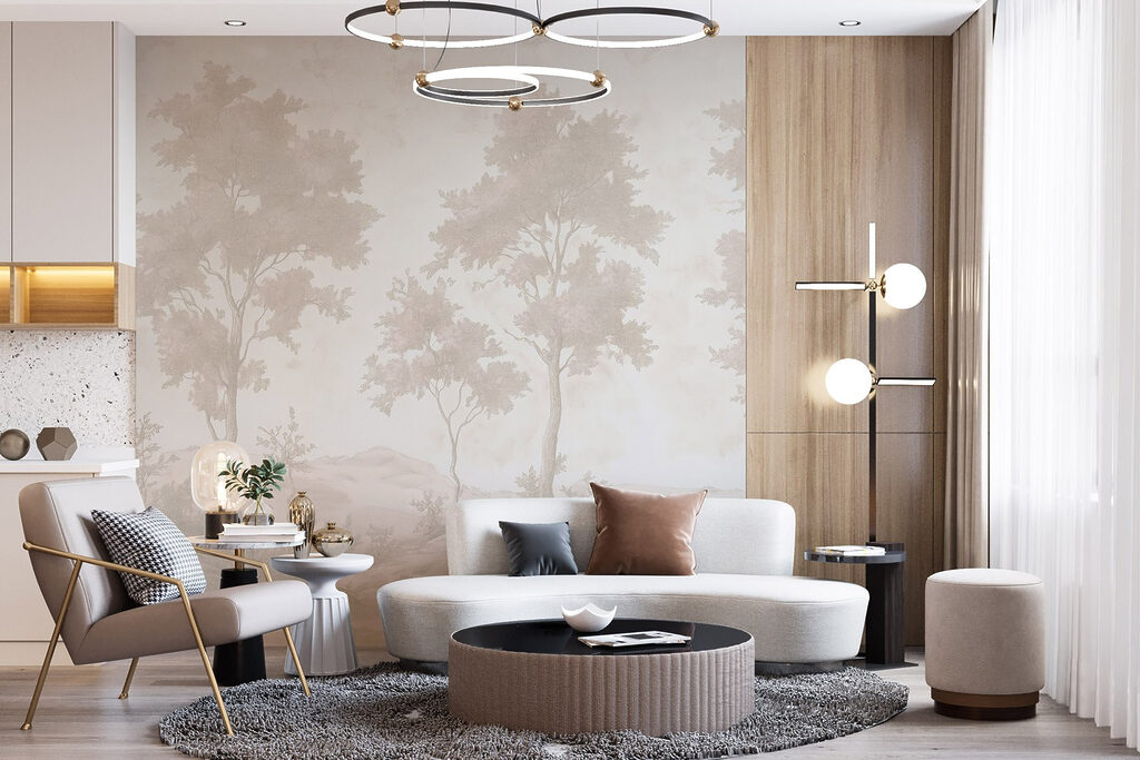 Group of trees in a snowy landscape