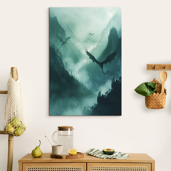 Group of dragons flying in the sky