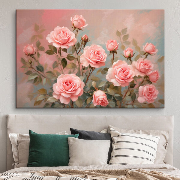 Quadri Dipinto di rose rosa (COD: s43454) Quadri Quadri Dipinto di rose rosa (COD: s43454)