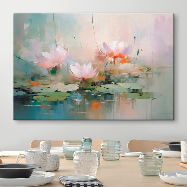 Quadri Dipinto di fiori sull'acqua (COD: s43214) Quadri Quadri Dipinto di fiori sull'acqua (COD: s43214)
