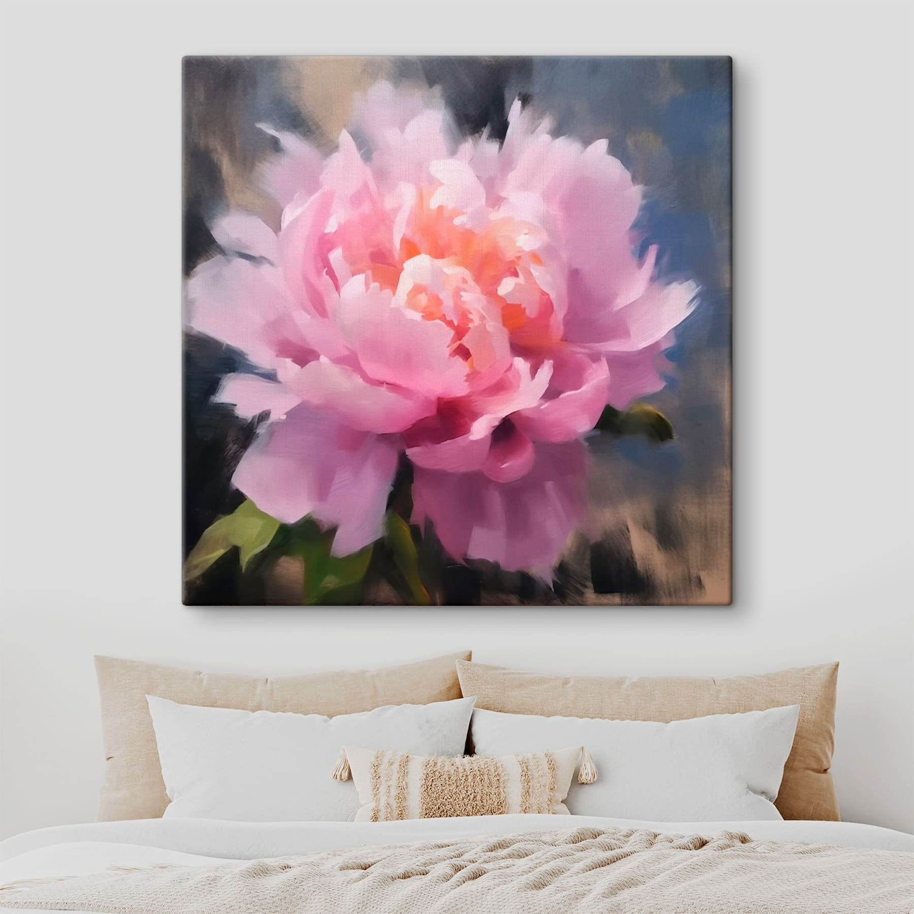 Fiore rosa con foglie verdi s43216pib1m - Fiore rosa con foglie verdi - tegory