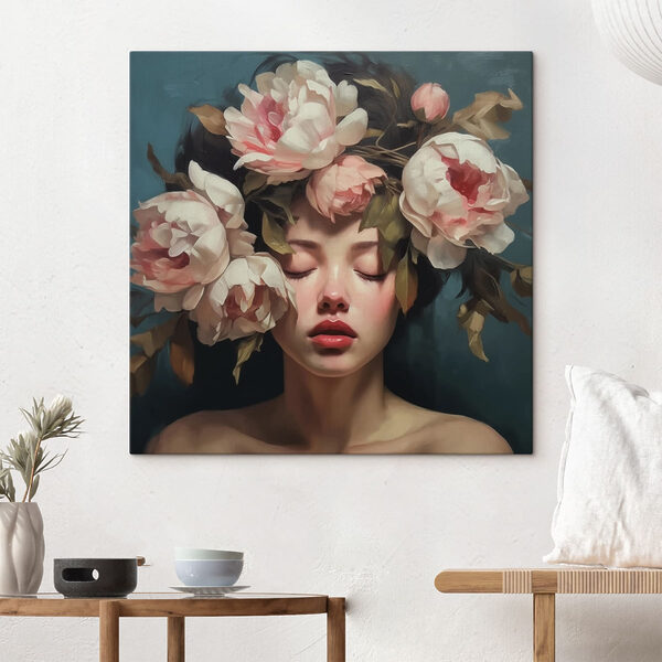 Quadri Quadri Donna con dei fiori tra i capelli (COD: s43250)