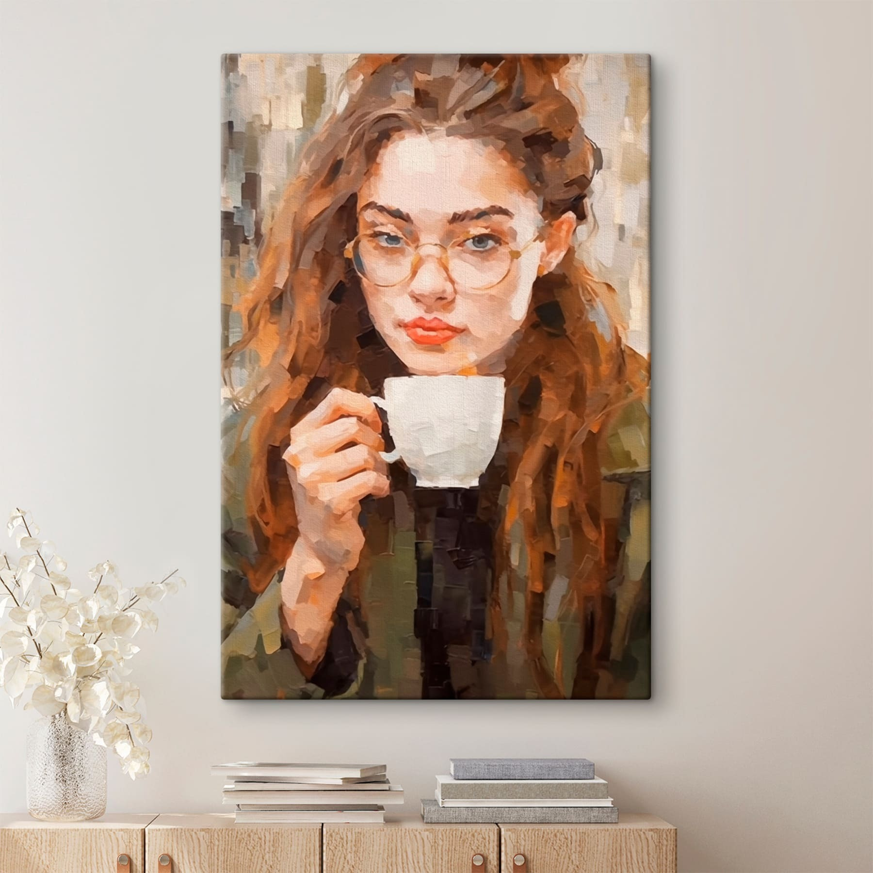 Woman holding a white cup Woman holding a white cup