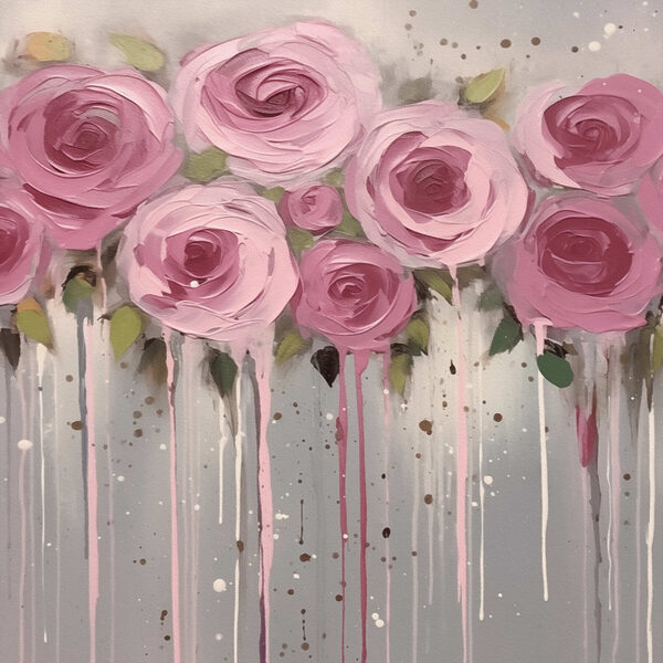 Painting of pink flowers Painting of pink flowers
