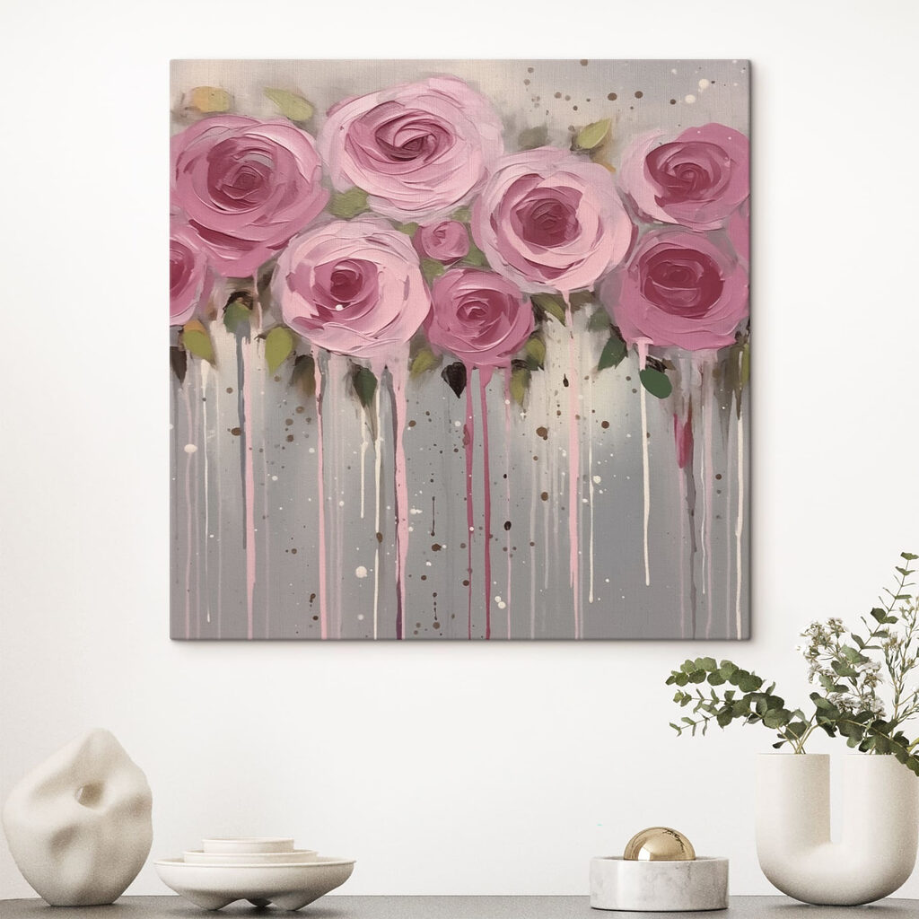 Painting of pink flowers Painting of pink flowers