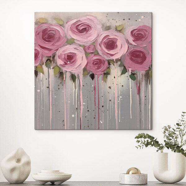 Painting of pink flowers Painting of pink flowers