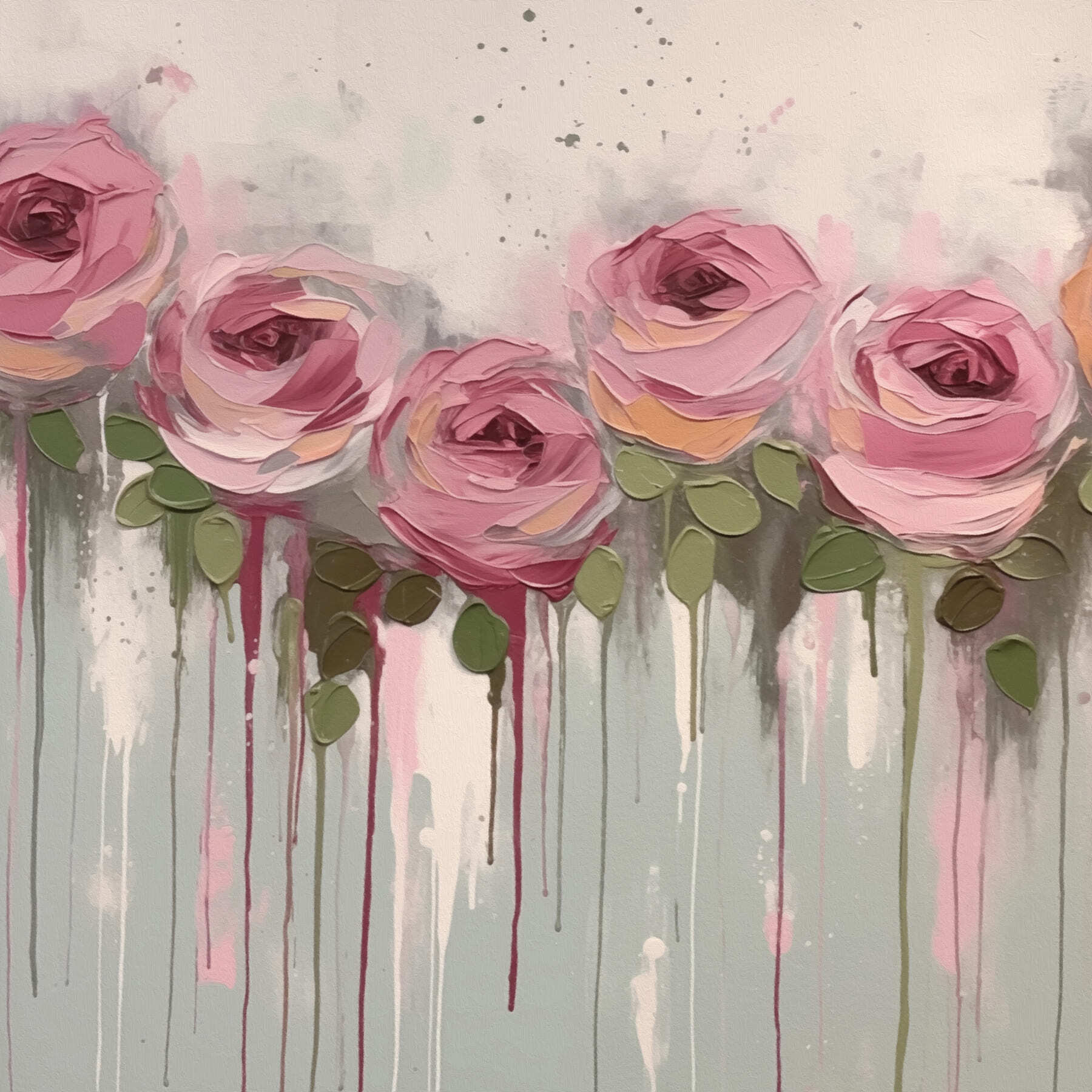 Painting of pink roses Painting of pink roses