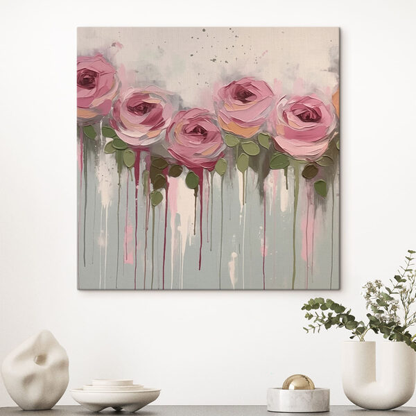 Quadri Dipinto di rose rosa (COD: s43934) Quadri Quadri Dipinto di rose rosa (COD: s43934)