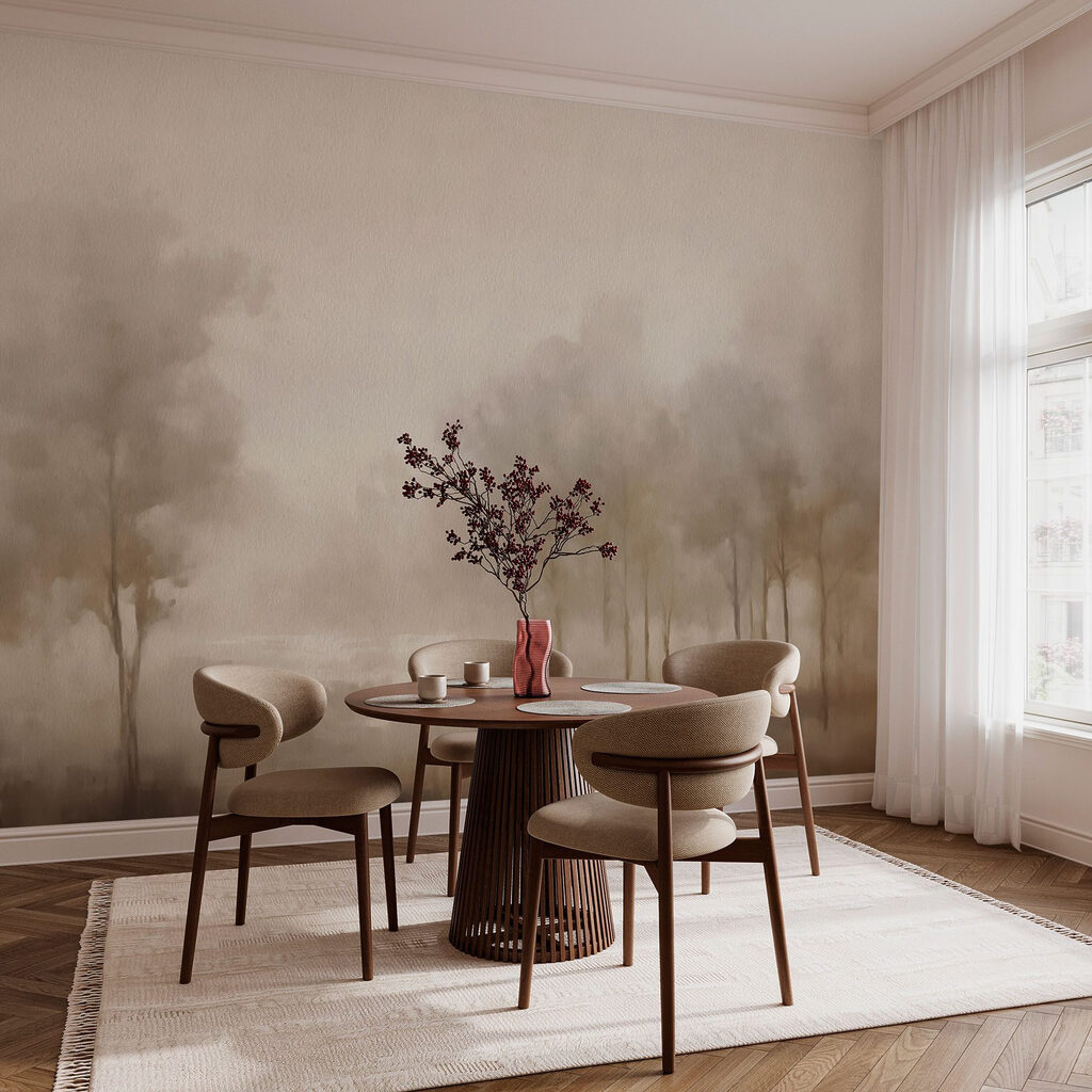 Foggy landscape with trees Foggy landscape with trees