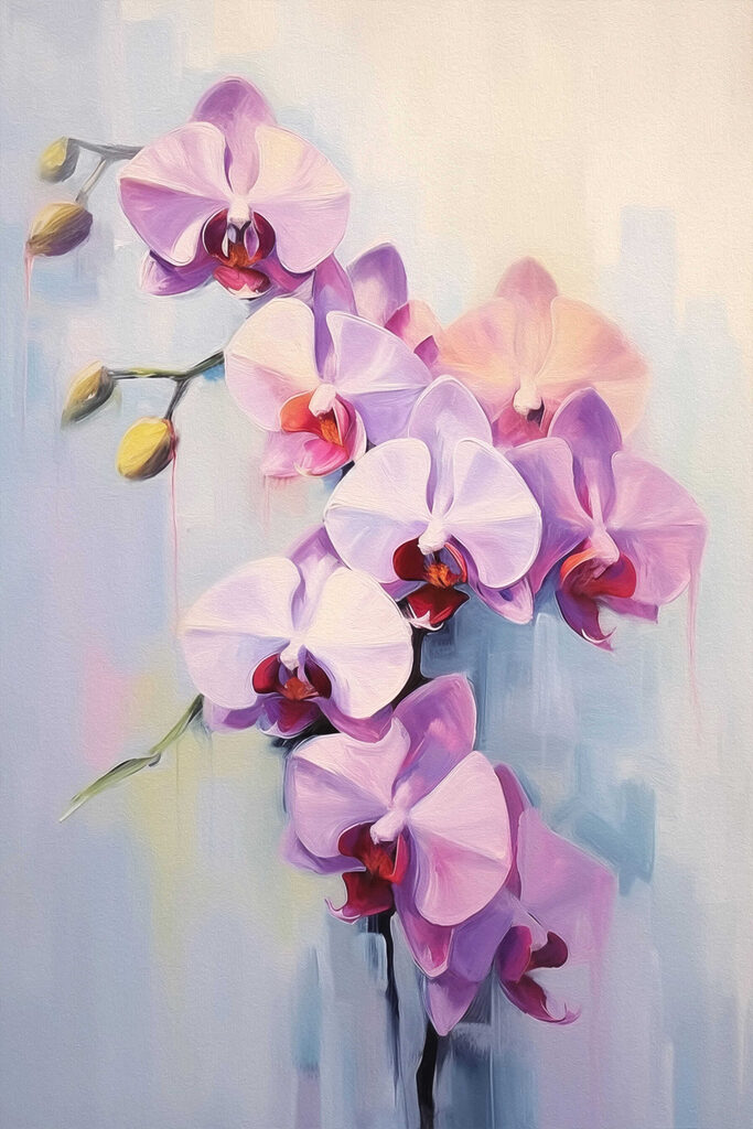 Painting of purple flowers Painting of purple flowers