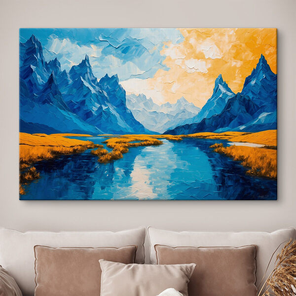s43449pig119 600x600 - Dipinto raffigurante un fiume con montagne ed erba - tegory