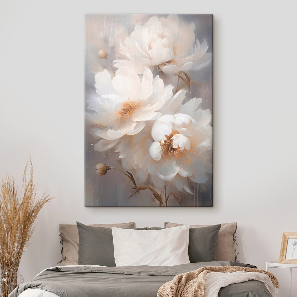 Painting of white flowers Painting of white flowers