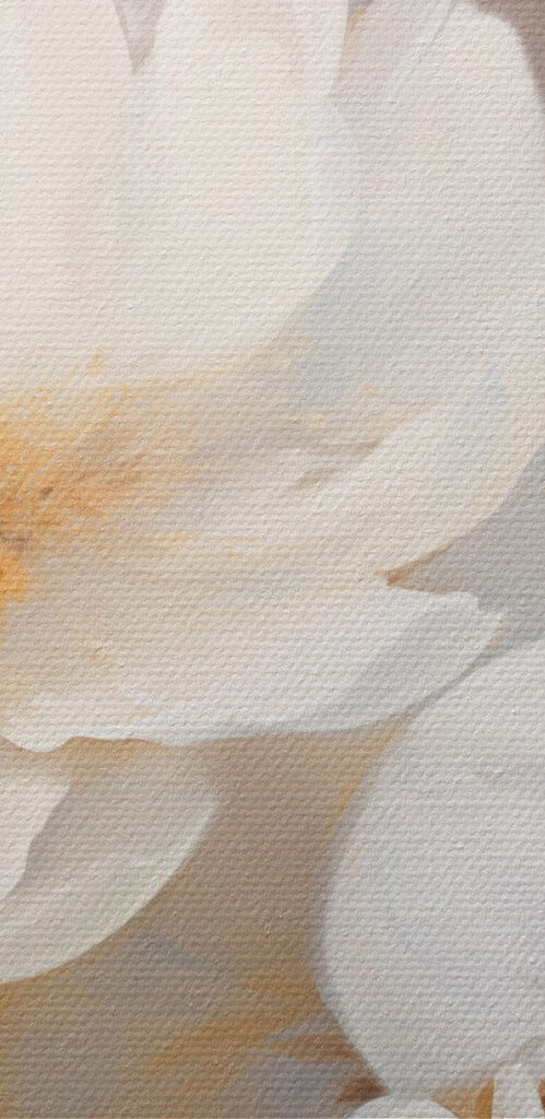 Painting of white flowers Painting of white flowers