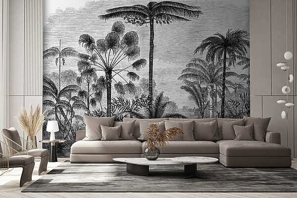 Disegno in bianco e nero di palme Disegno in bianco e nero di palme
