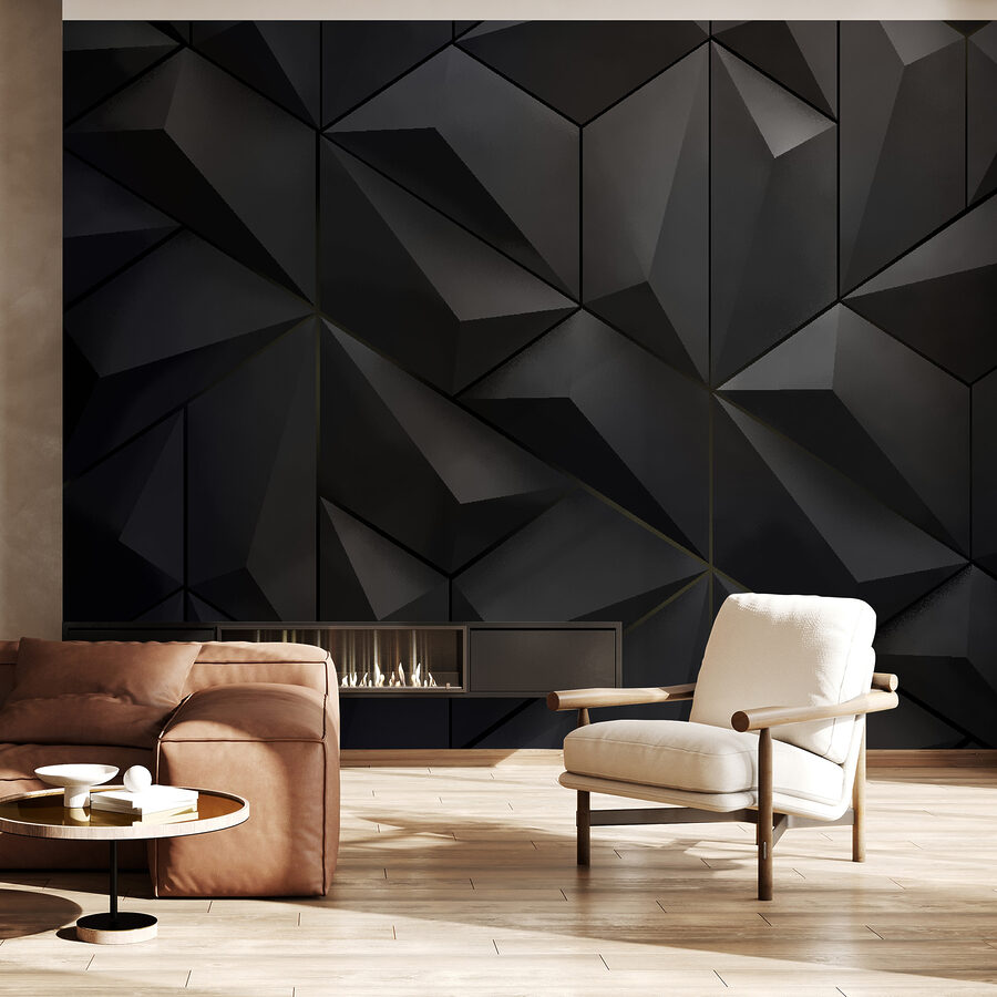 Parete nera con molti triangoli Parete nera con molti triangoli