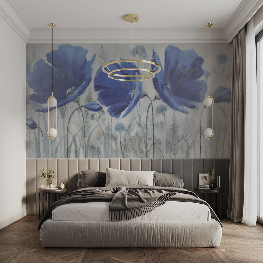 Painting of blue flowers