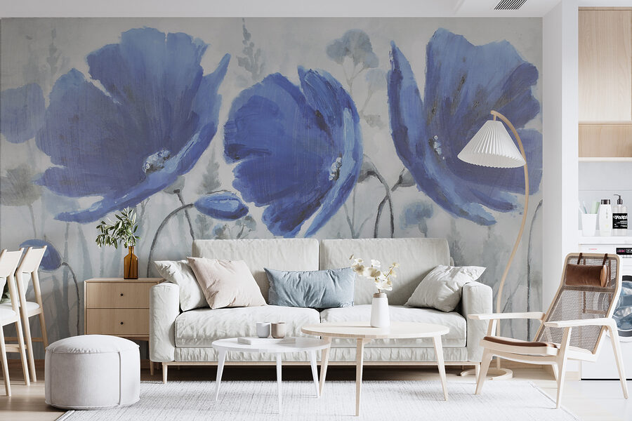 Pittura di fiori blu