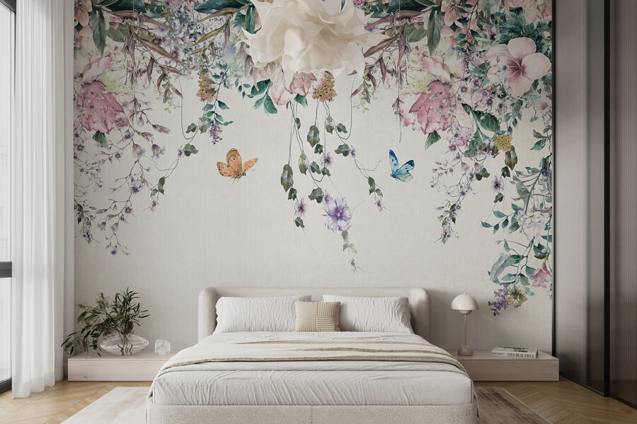 Pittura di fiori e farfalle Pittura di fiori e farfalle