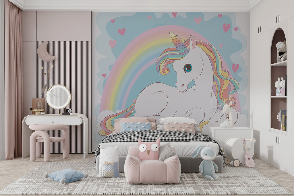 Unicorno seduto su una nuvola con arcobaleno e cuori u10971pir8mr 1024x683 - Unicorno seduto su una nuvola con arcobaleno e cuori