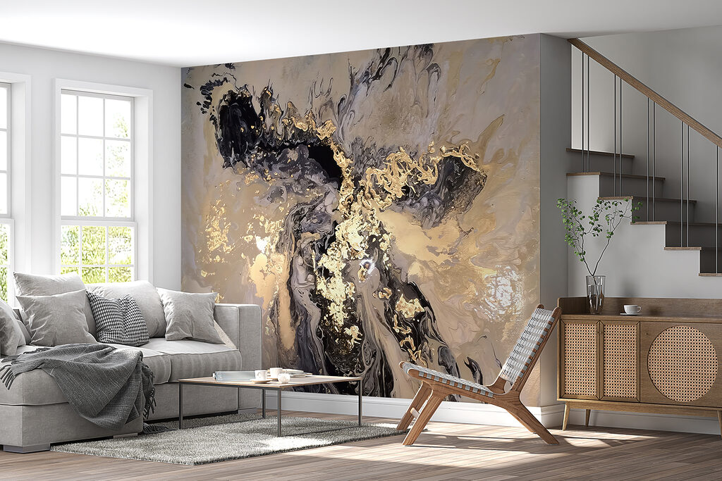 Ethereal swirls in metallic hues