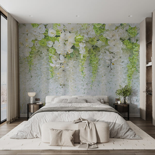 Parete di fiori e viti Parete di fiori e viti
