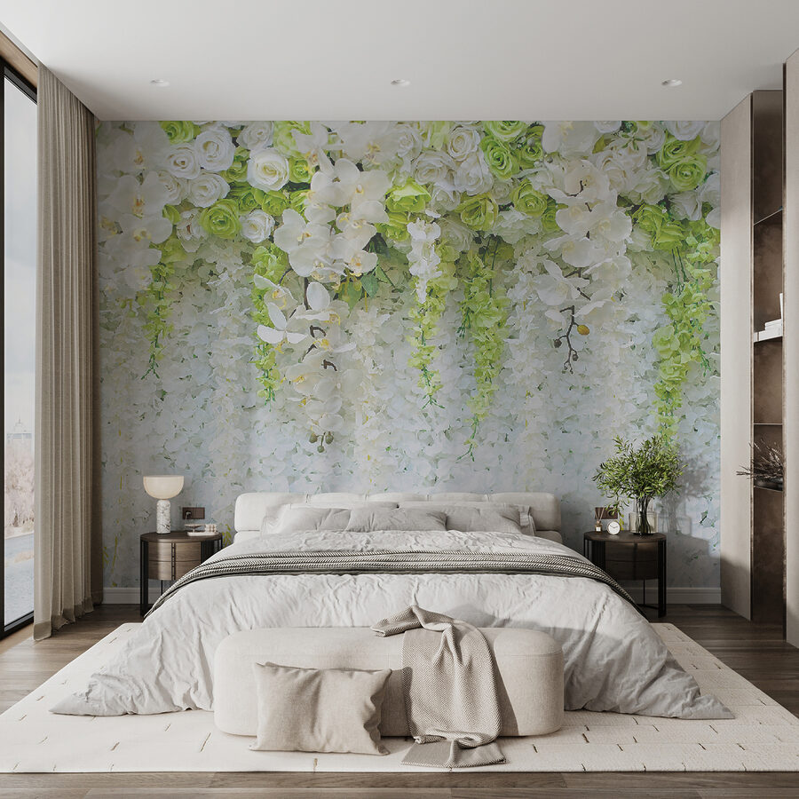 Parete di fiori e viti Parete di fiori e viti