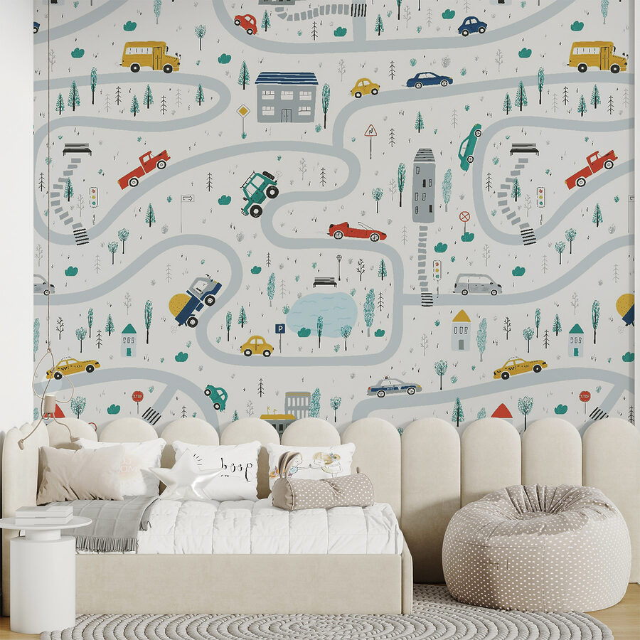 Mappa delle auto e degli edifici
