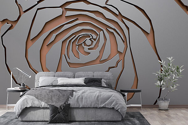 Disegno astratto di rose con texture metallica. Disegno astratto di rose con texture metallica.