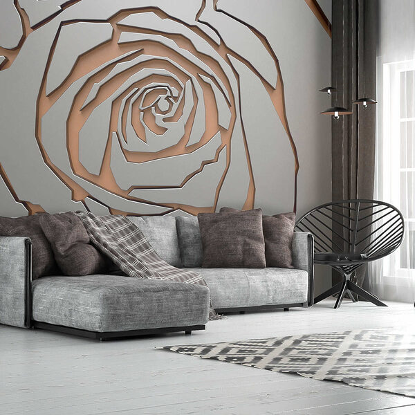 Disegno astratto di rose con texture metallica. Disegno astratto di rose con texture metallica.