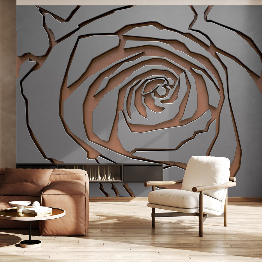 Disegno astratto di rose con texture metallica. Disegno astratto di rose con texture metallica.