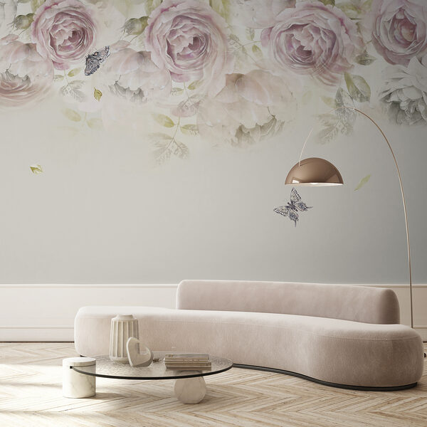 Rose rosa e farfalle Rose rosa e farfalle