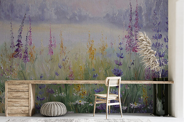 Pittura di fiori in un campo Pittura di fiori in un campo