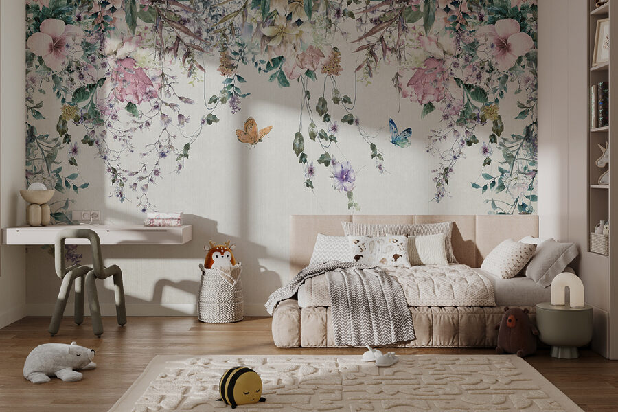 Pittura di fiori e farfalle Pittura di fiori e farfalle