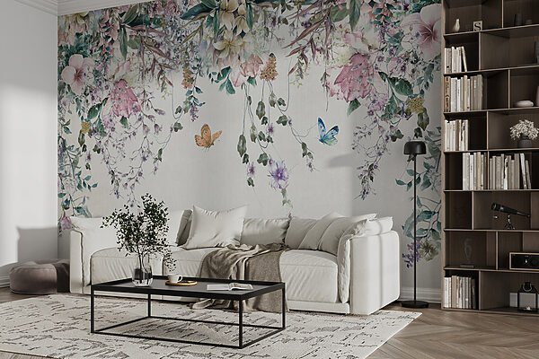 Pittura di fiori e farfalle Pittura di fiori e farfalle