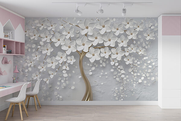 Albero con fiori e foglie bianche u37065pir3r 600x400 - Albero con fiori e foglie bianche