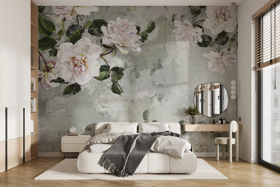 Pittura di fiori su una parete