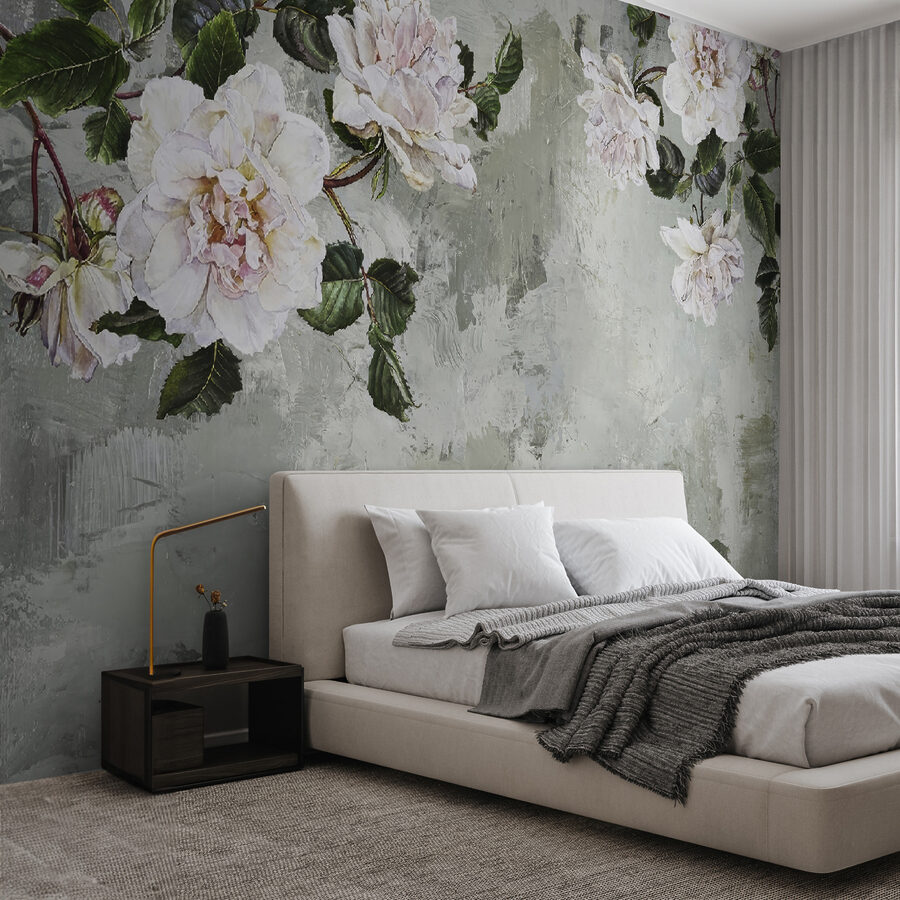 Pittura di fiori su una parete