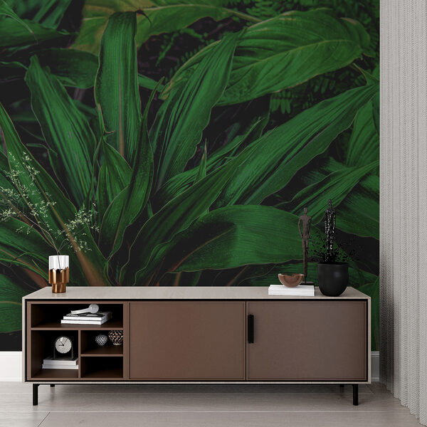 Foglie tropicali di un verde intenso. Foglie tropicali di un verde intenso.