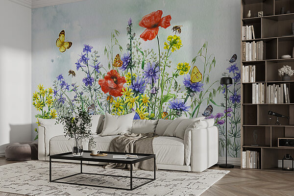 Pittura di fiori e farfalle Pittura di fiori e farfalle