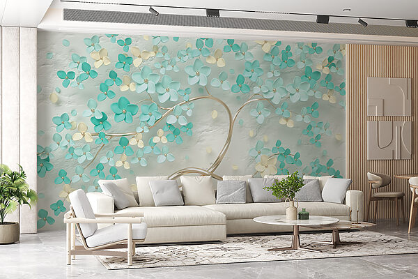 Albero con fiori e foglie Albero con fiori e foglie