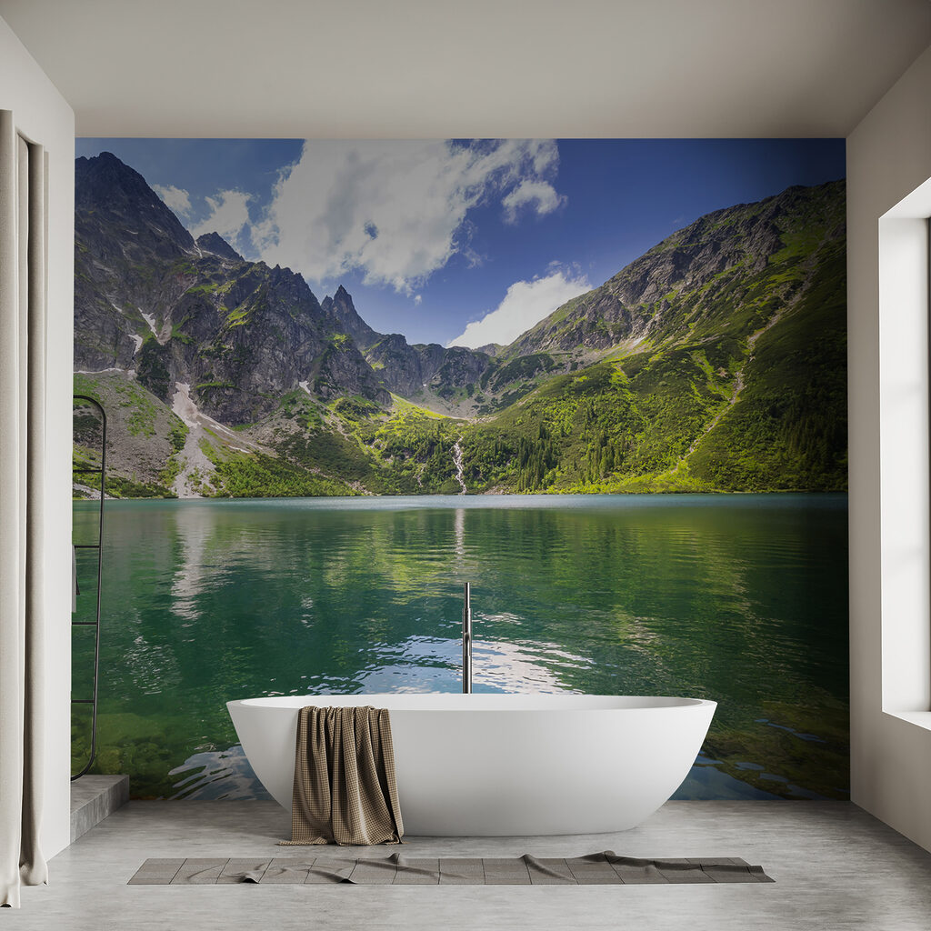 Lake surrounded by mountains Lake surrounded by mountains